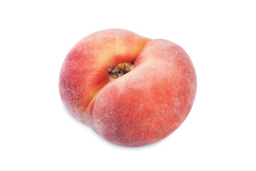 Fresh raw peaches on a white isolated background