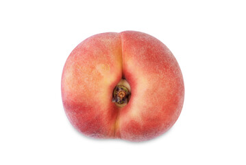 Fresh raw peaches on a white isolated background