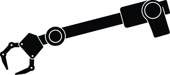 Flat Silhouette Robotic Gripper Vector