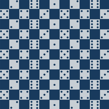 Checkered Dice seamless vector pattern