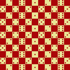 Checkered Dice seamless vector pattern