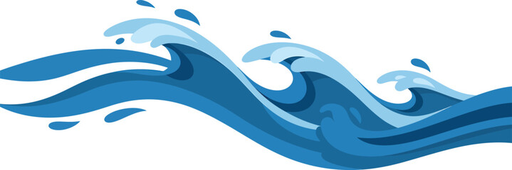 Minimalist Flat Vector Water Waves Background