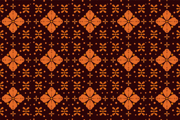 Classic pattern with orange flowers