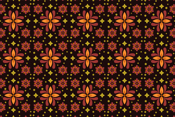 Classic Pattern With Orange Figures