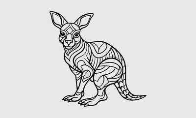 Kangaroo t shirt design silhouette and vector line art Unique Kangaroo Graphics for Apparel, Crafts, and Digital Art