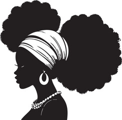 Afro Woman Silhouette Vector Illustration

