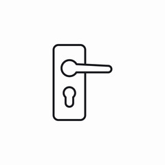 door handle lock icon sign vector