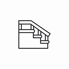 fenced staircase icon sign vector