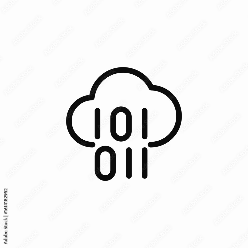 Wall mural cloud programming icon sign vector