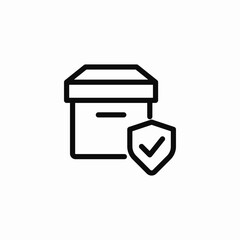 lid box storage protection icon sign vector
