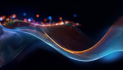 flowing particles create smooth wave lines in abstract design generative ai