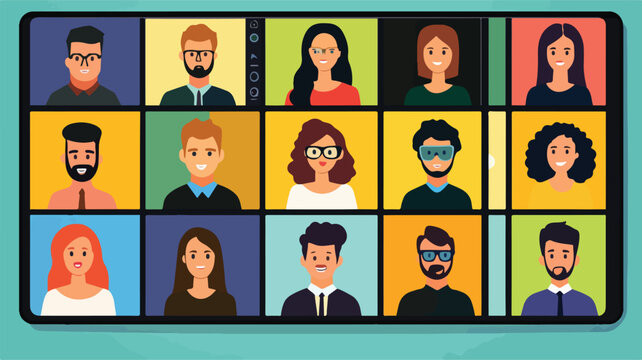 Virtual communication concept with people video calling