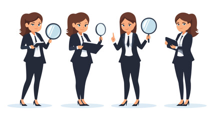 Professional Female Business Characters Vector Set