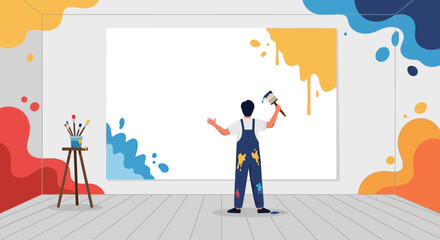 Artistic Creation Unleashes Vibrant Splash Of Color On The Canvas Delight