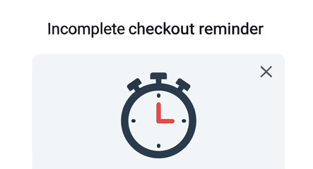 Digital timer icon for incomplete online checkout reminder.