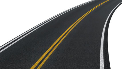 Curved Road Isolated on Transparent Background PNG