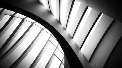 Abstract architectural lines in monochrome, highlighting modern design and contrast.