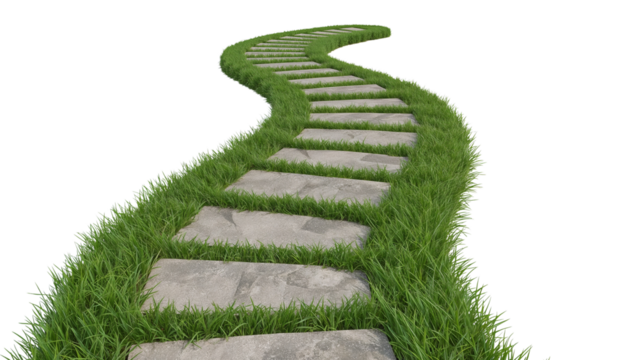 Stone Pathway Isolated on Transparent Background PNG