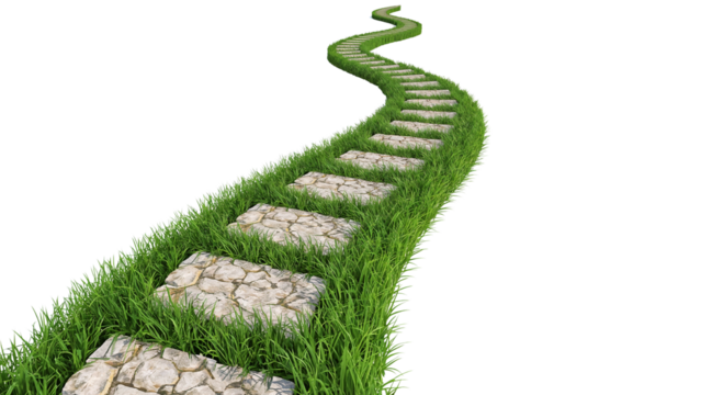 Stone Pathway Isolated on Transparent Background PNG