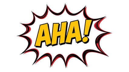 AHA! comic text Isolated on Transparent Background PNG