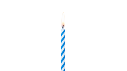 Blue Spiral Birthday Candle - Isolated on Transparent Background PNG