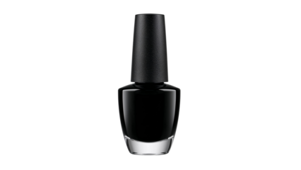 Black Nail Polish Bottle - Isolated on Transparent Background PNG