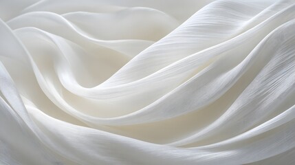 Fototapeta premium Close-up of flowing white fabric.