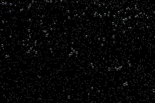 Bubble texture isolated on black background for compositing. Close-up photo