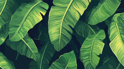 Vibrant Tropical Banana Leaf Illustration