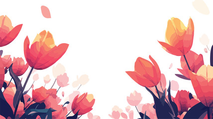 Fototapeta premium Elegant Tulips on White Background