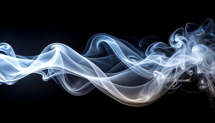Abstract smoke swirls on black background