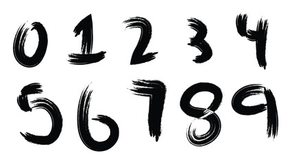 Hand Drawn Marker Numbers 0–9 Set