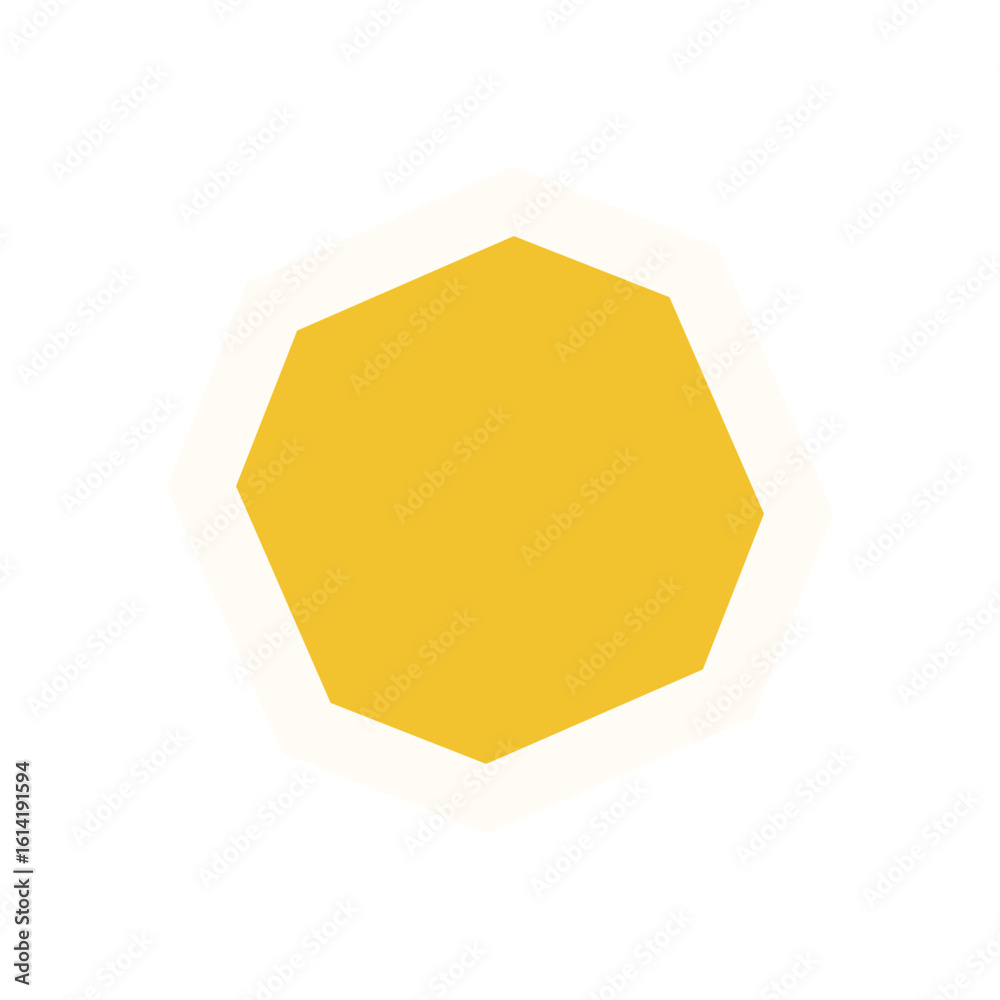 Wall mural brutalist hexagon element sticker. abstract shape element in flat style. this modern symbol showcase