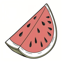 Vibrant Watermelon Slice Illustration