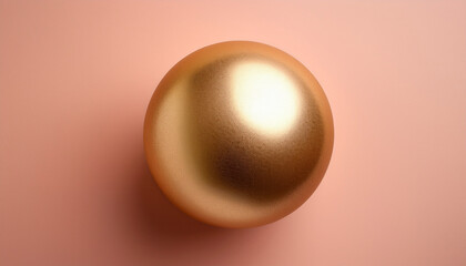 golden sphere with metallic accents on pastel background