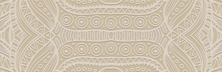 Banner, cover design, wallpaper, fresco. Geometric ethnic artistic pattern on a light background, embossing. Zentangle, doodling, handwork. Ornaments, arabesques, mandala of the East, Asia, India. ©  swetazwet