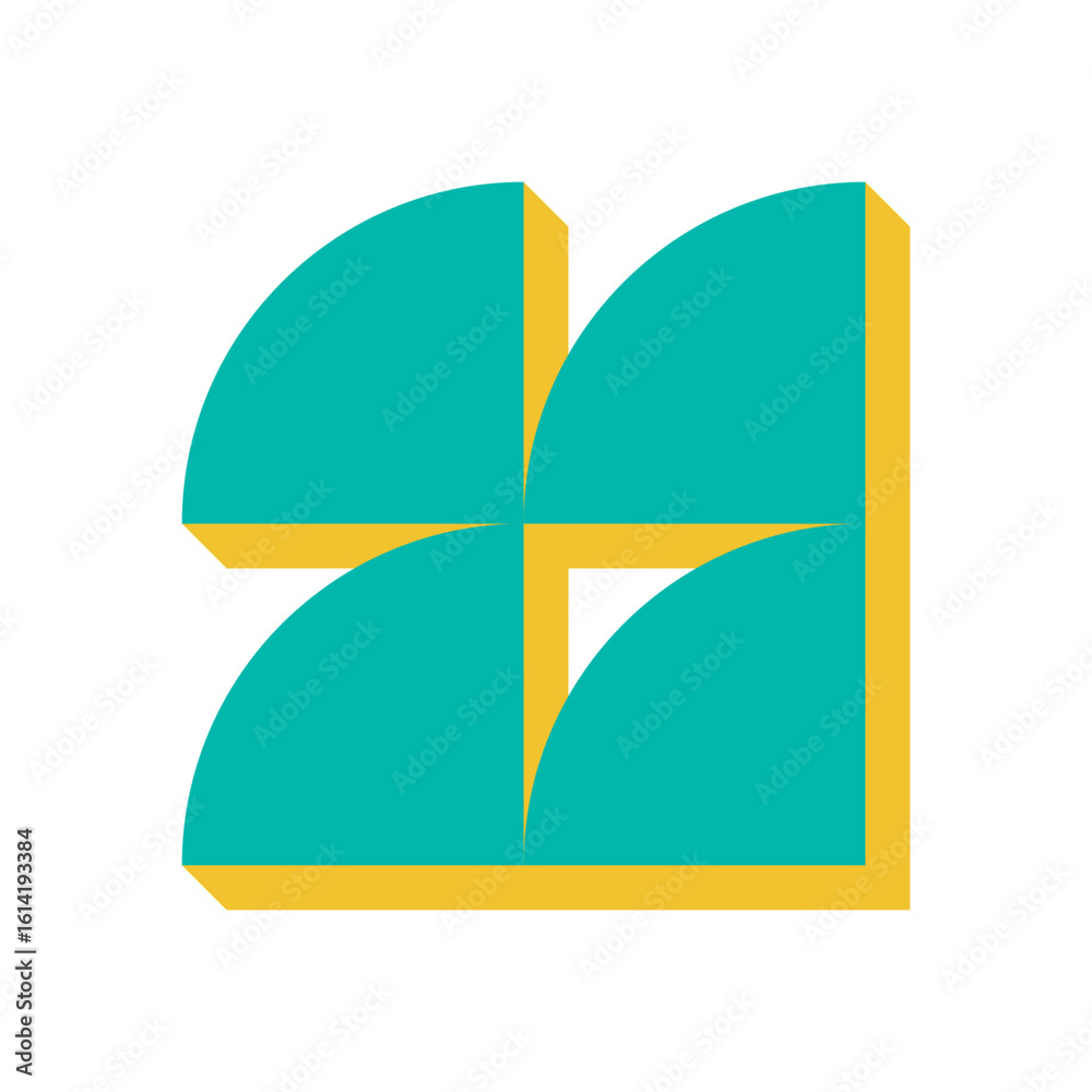 Sticker bold modern abstract shape. a minimal and striking form that highlights geometric elements and flat 