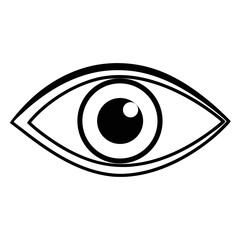 Obraz premium Vector art of a black and white illustration of a human eye