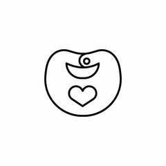 heart stamp infant bib icon sign vector