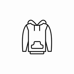 kangaroo pocket drawstring hoodie icon sign vector