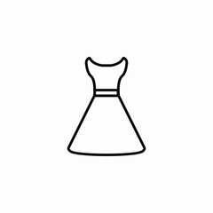 off shoulder flared dress icon sign vector