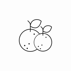 orange fruit icon sign vector