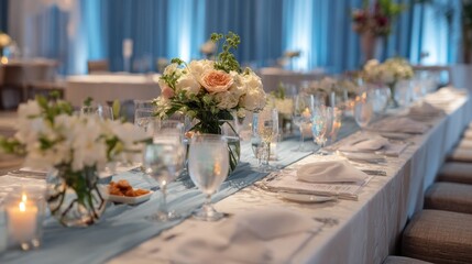 Focused event planner sketches table arrangements and checks lighting placement during site visit preparing for elegant banquet setup and smooth operations.