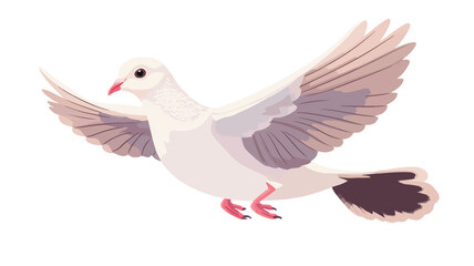 Obraz premium Elegant White Pigeon in Flight