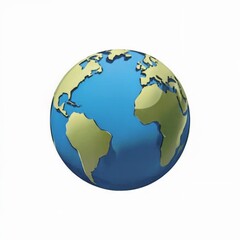 Fototapeta premium Stylized 3 D Earth with Blue Oceans and Green Continents