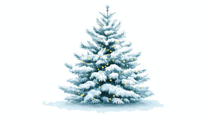 Obraz premium Festive Winter Fir Tree with Fairy Lights