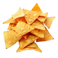 Pile of triangular tortilla chips (12)