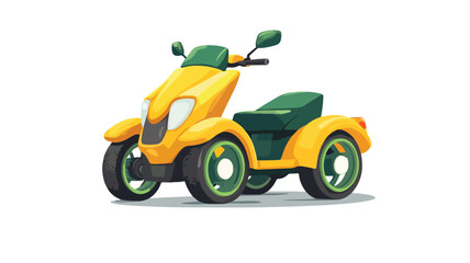Fototapeta premium Vibrant Three-Wheeler Front View Vector Illustration