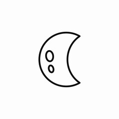 clear half moon icon sign vector
