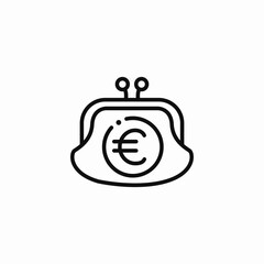 euro wallet icon sign vector